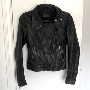 Black leather Mackage Moto Jacket - XS
